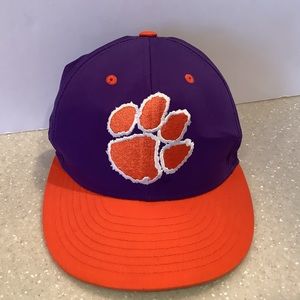 Vintage Eclipse Clemson Tiger SnapBack Hat Purple and Orange Baseball Cap